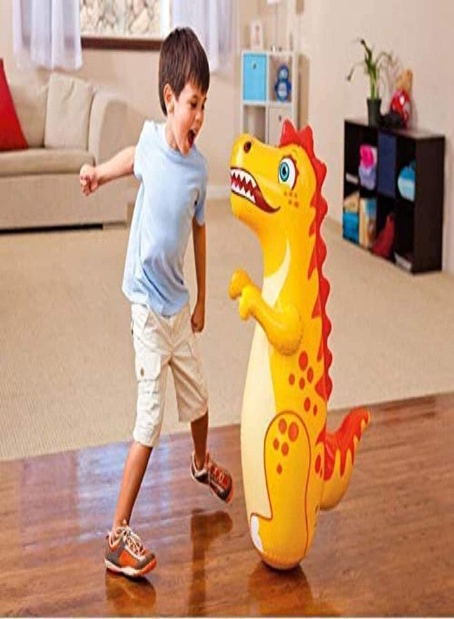 PRETOX Hit Me Toy for Kids 3-D Inflatable Bouncer Toy Water Filled Base BOP for Toddlers PVC Punching Bag for Kids (Dinosaur)